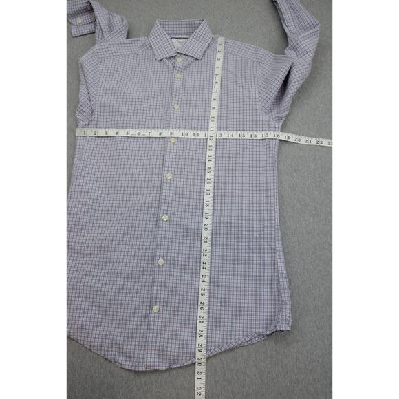 Charles Tyrwhitt Shirt Mens 15 - 33 Check 100% Cotton Extra Slim Fit Button Up - Picture 6 of 7